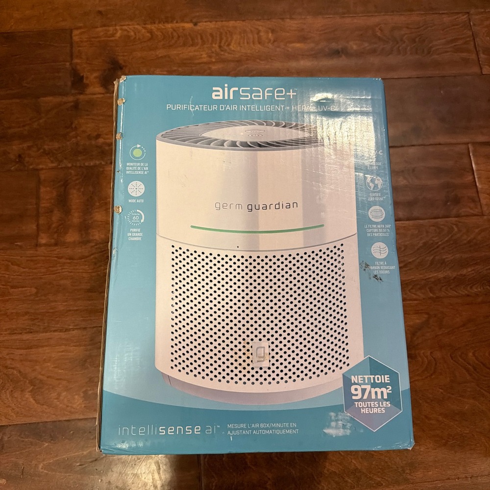 Germ Guardian AirSafe+ Intelligent Air Purifier HEPA UV-C AC9500W White NEW